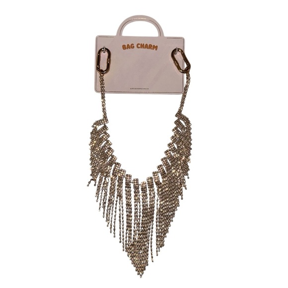 Anthropologie Crystal Fringe Bag Charm - Picture 3 of 4